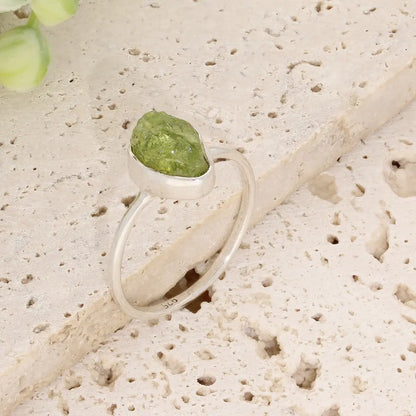 Get your Sterling Silver Natural Rough Peridot Ring online now or in store at Forever Gems in Franschhoek, South Africa