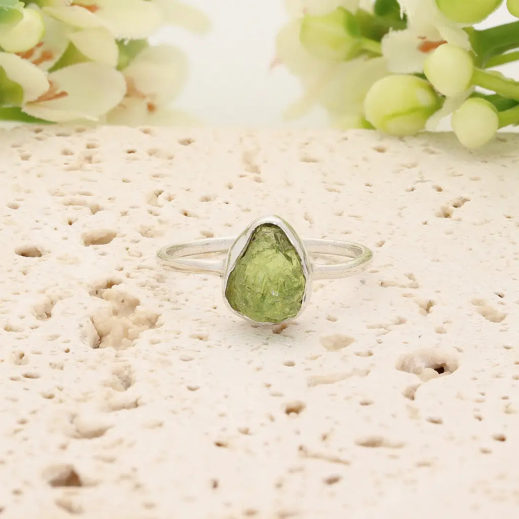 Get your Sterling Silver Natural Rough Peridot Ring online now or in store at Forever Gems in Franschhoek, South Africa