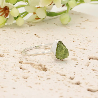 Get your Sterling Silver Natural Rough Peridot Ring online now or in store at Forever Gems in Franschhoek, South Africa