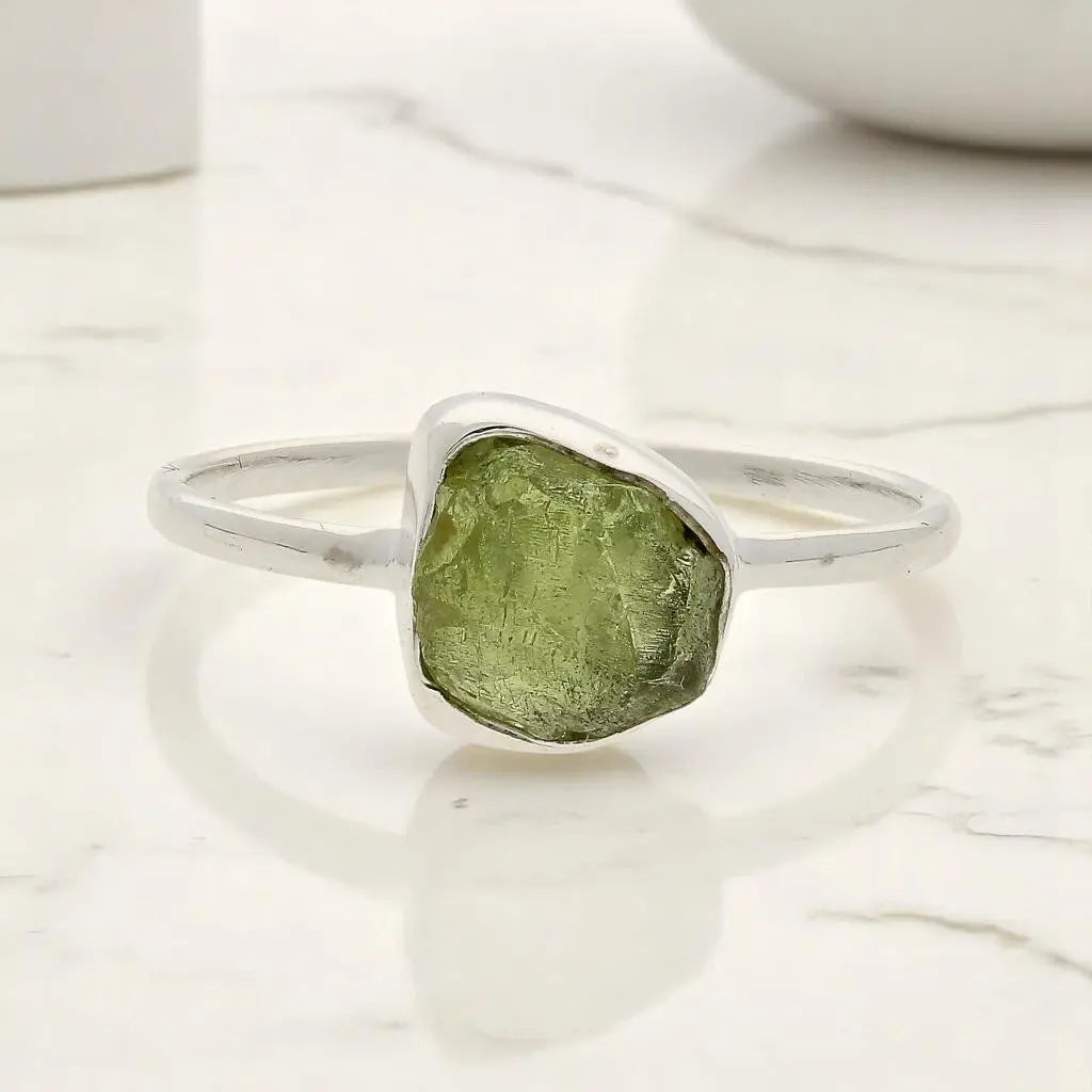 Buy your Rough Peridot Sterling Silver Ring - Green Muse online now or in store at Forever Gems in Franschhoek, South Africa