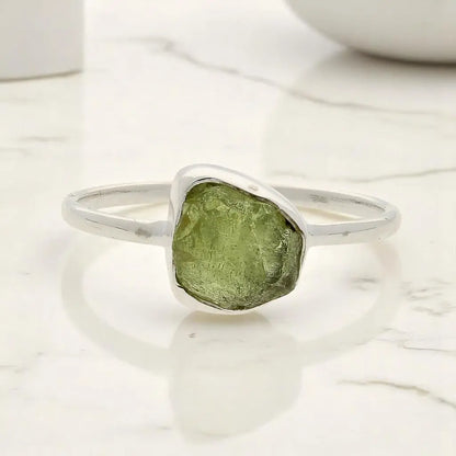 Buy your Rough Peridot Sterling Silver Ring - Green Muse online now or in store at Forever Gems in Franschhoek, South Africa