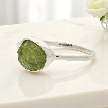 Buy your Rough Peridot Sterling Silver Ring - Green Muse online now or in store at Forever Gems in Franschhoek, South Africa