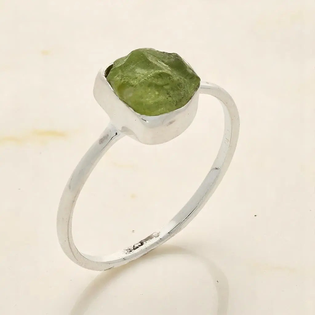 Buy your Rough Peridot Sterling Silver Ring - Green Muse online now or in store at Forever Gems in Franschhoek, South Africa