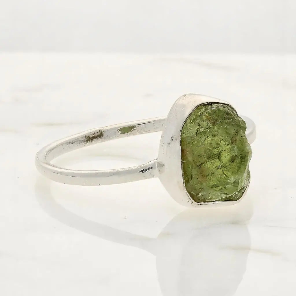 Buy your Rough Peridot Sterling Silver Ring - Green Muse online now or in store at Forever Gems in Franschhoek, South Africa