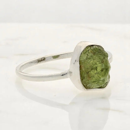 Buy your Rough Peridot Sterling Silver Ring - Green Muse online now or in store at Forever Gems in Franschhoek, South Africa