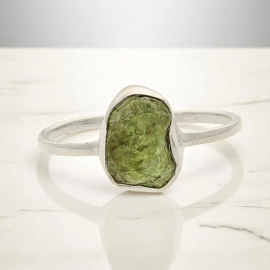 Buy your Rough Peridot Sterling Silver Ring - Green Muse online now or in store at Forever Gems in Franschhoek, South Africa