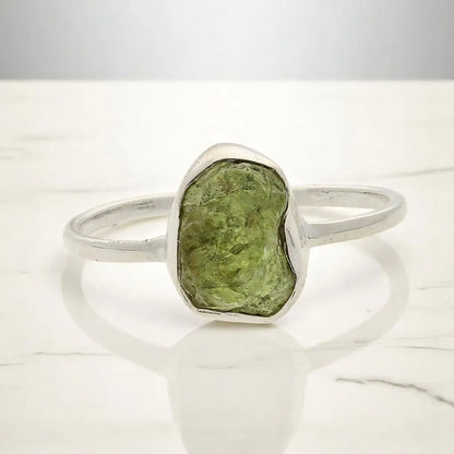 Buy your Rough Peridot Sterling Silver Ring - Green Muse online now or in store at Forever Gems in Franschhoek, South Africa