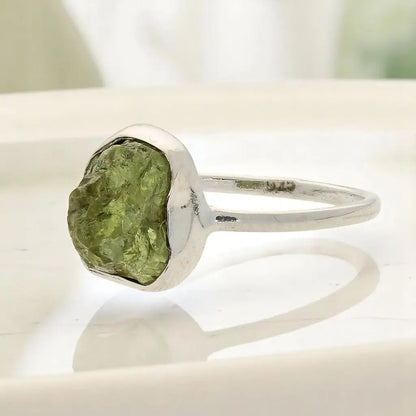Buy your Rough Peridot Sterling Silver Ring - Green Muse online now or in store at Forever Gems in Franschhoek, South Africa