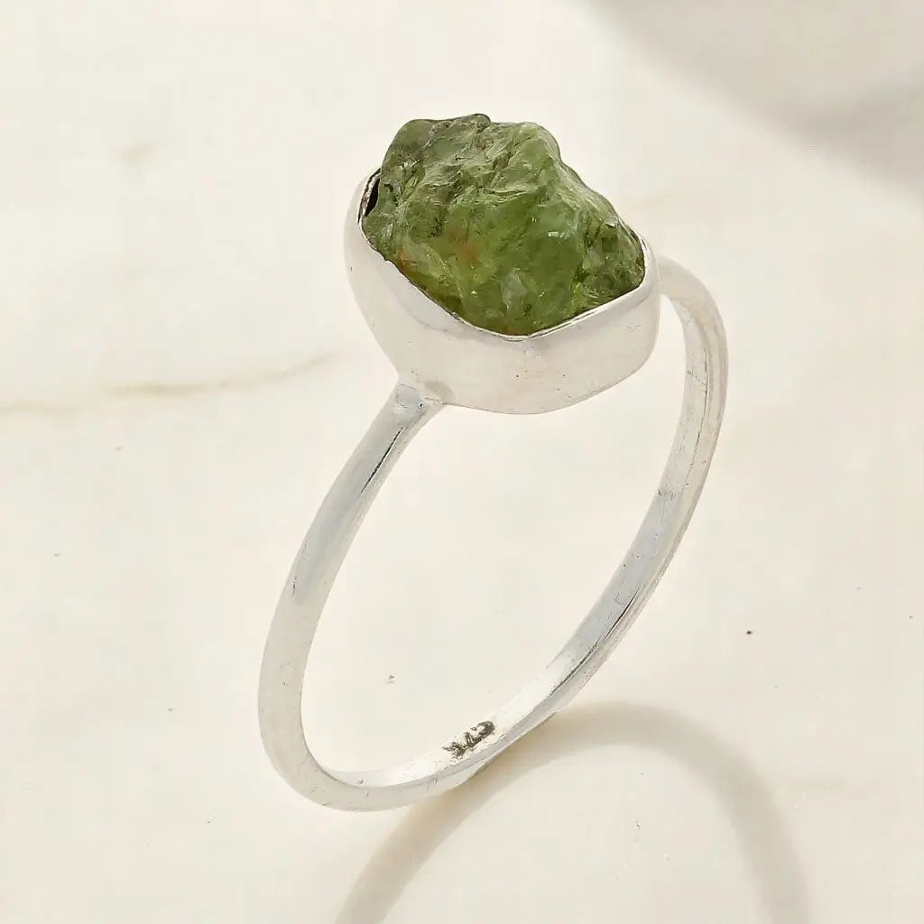 Buy your Rough Peridot Sterling Silver Ring - Green Muse online now or in store at Forever Gems in Franschhoek, South Africa