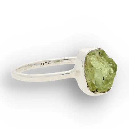 Get your Sterling Silver Natural Rough Peridot Ring online now or in store at Forever Gems in Franschhoek, South Africa