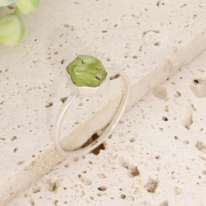 Get your Sterling Silver Natural Rough Peridot Ring online now or in store at Forever Gems in Franschhoek, South Africa