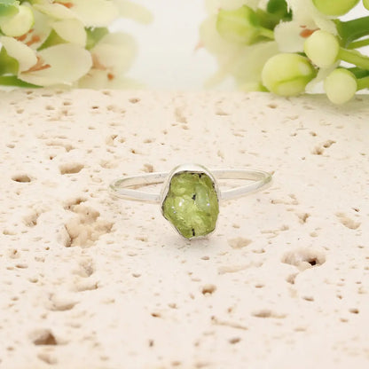 Get your Sterling Silver Natural Rough Peridot Ring online now or in store at Forever Gems in Franschhoek, South Africa