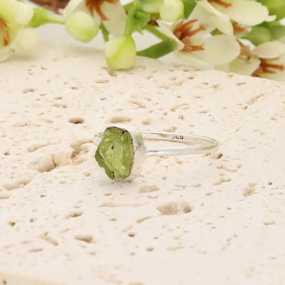 Get your Sterling Silver Natural Rough Peridot Ring online now or in store at Forever Gems in Franschhoek, South Africa