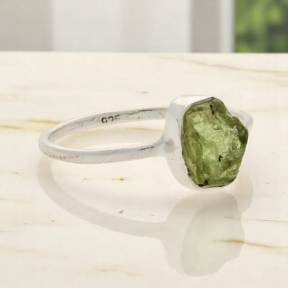 Buy your Rough Peridot Sterling Silver Ring - Green Muse online now or in store at Forever Gems in Franschhoek, South Africa