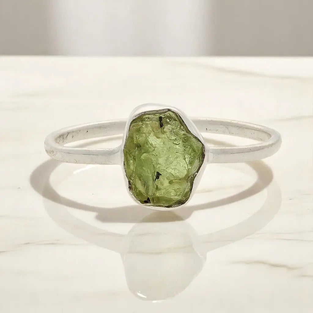 Buy your Rough Peridot Sterling Silver Ring - Green Muse online now or in store at Forever Gems in Franschhoek, South Africa