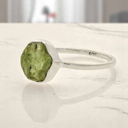 Buy your Rough Peridot Sterling Silver Ring - Green Muse online now or in store at Forever Gems in Franschhoek, South Africa