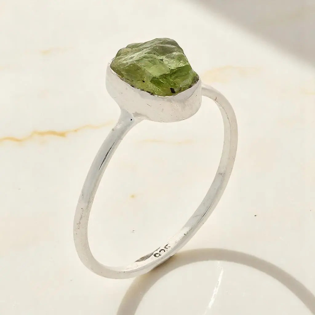Buy your Rough Peridot Sterling Silver Ring - Green Muse online now or in store at Forever Gems in Franschhoek, South Africa