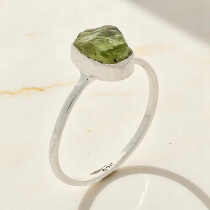 Buy your Rough Peridot Sterling Silver Ring - Green Muse online now or in store at Forever Gems in Franschhoek, South Africa