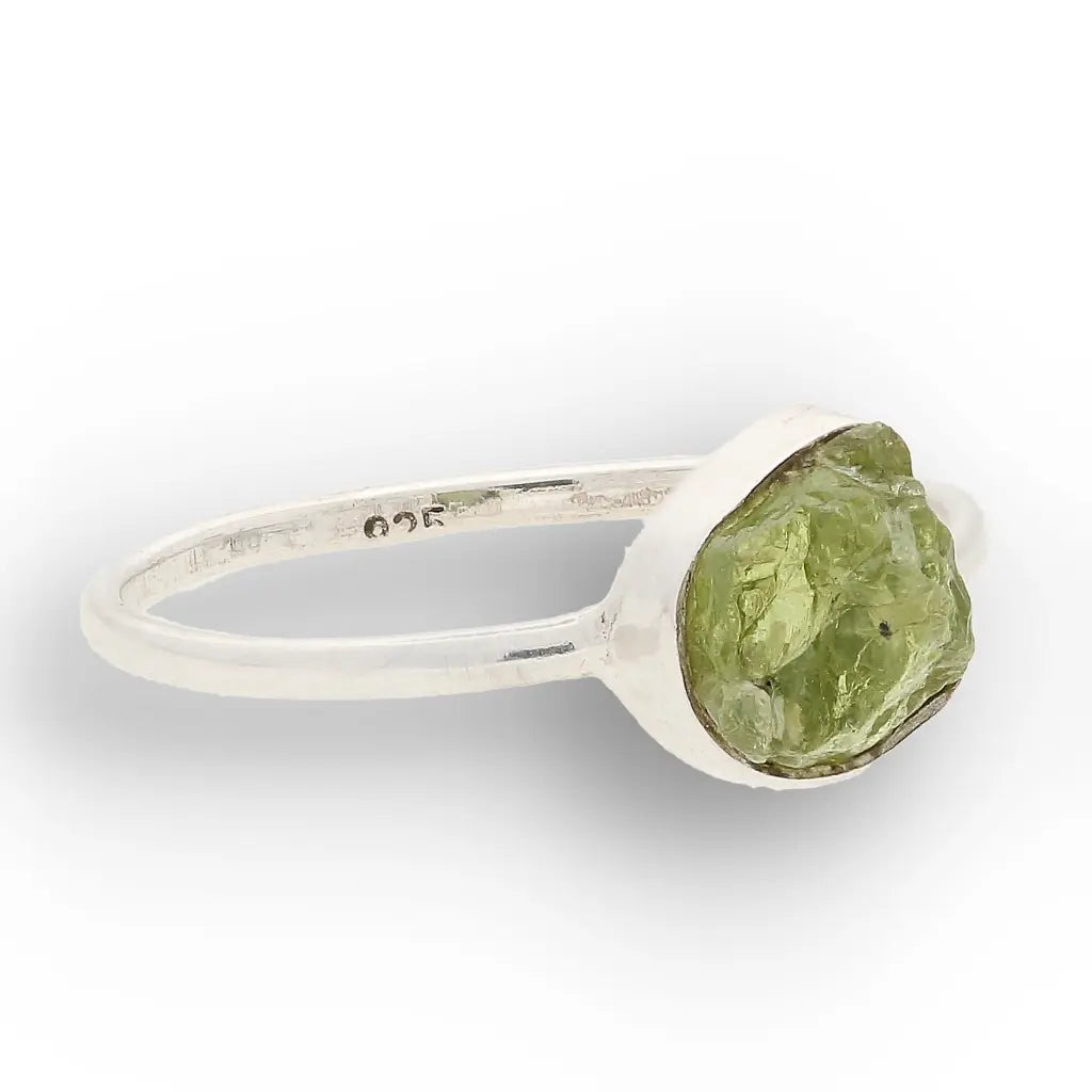 Get your Sterling Silver Natural Rough Peridot Ring online now or in store at Forever Gems in Franschhoek, South Africa