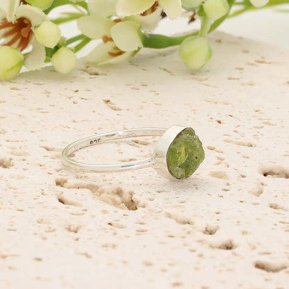 Get your Sterling Silver Natural Rough Peridot Ring online now or in store at Forever Gems in Franschhoek, South Africa