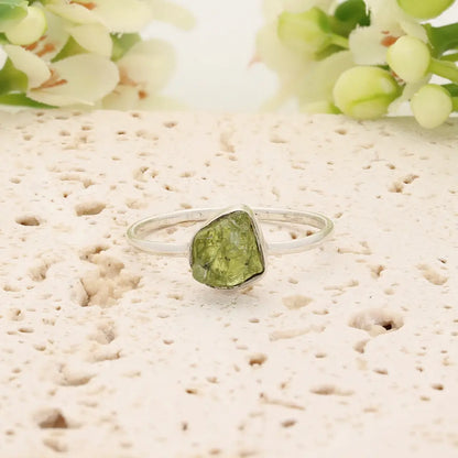 Get your Sterling Silver Natural Rough Peridot Ring online now or in store at Forever Gems in Franschhoek, South Africa