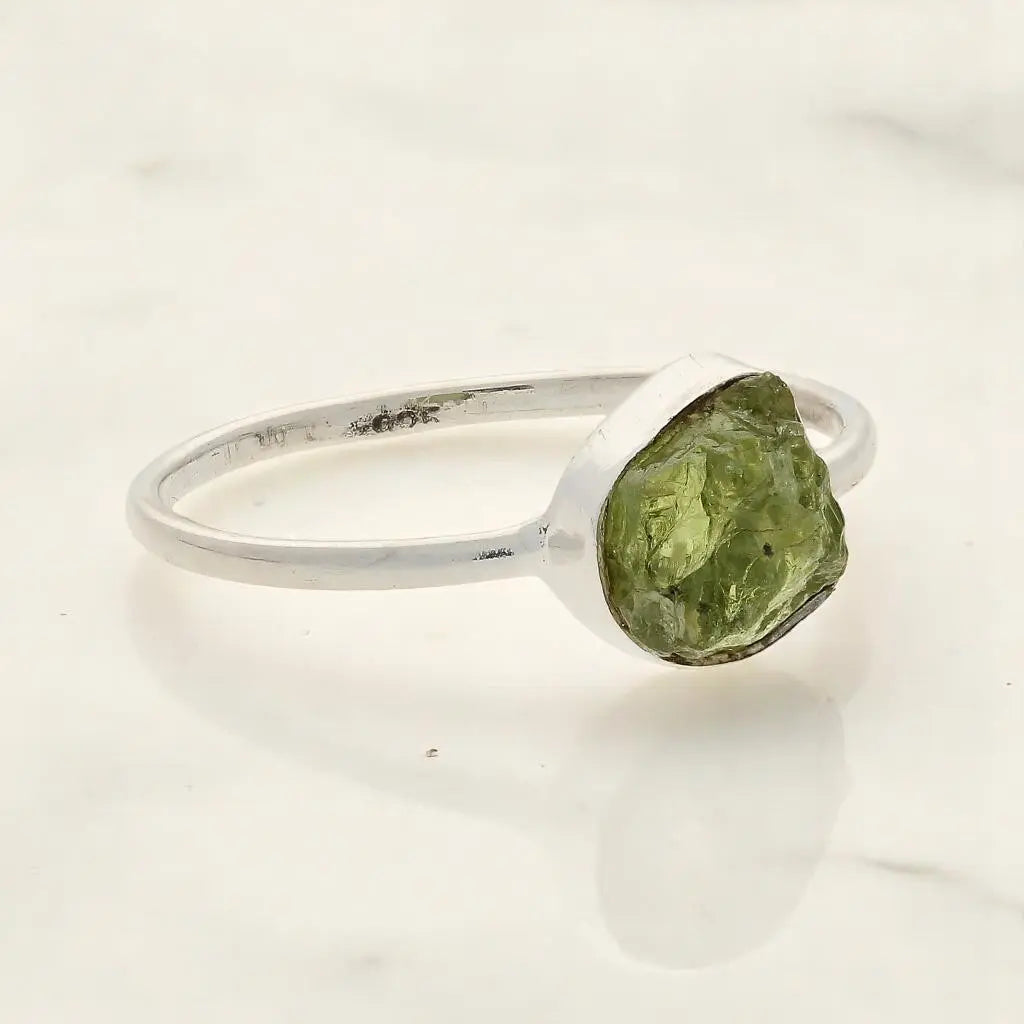 Buy your Rough Peridot Sterling Silver Ring - Green Muse online now or in store at Forever Gems in Franschhoek, South Africa