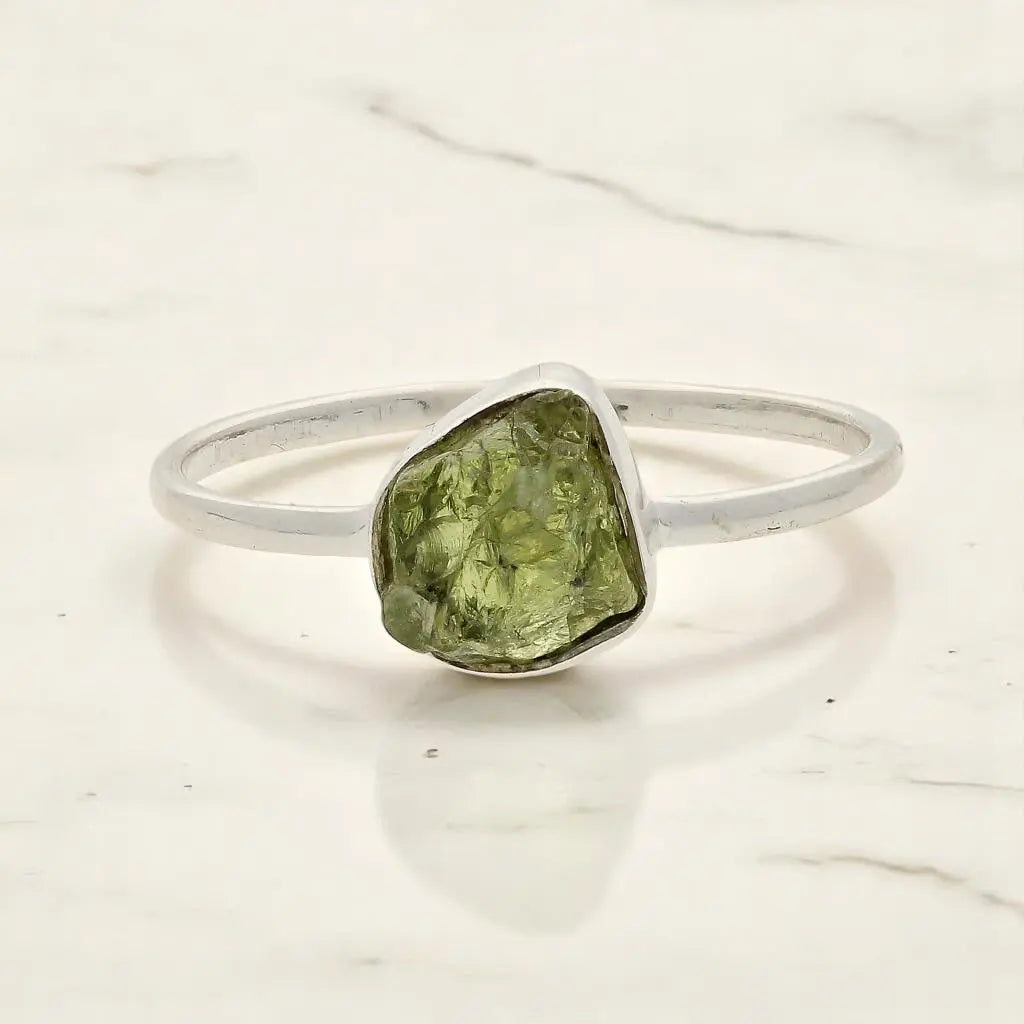 Buy your Rough Peridot Sterling Silver Ring - Green Muse online now or in store at Forever Gems in Franschhoek, South Africa