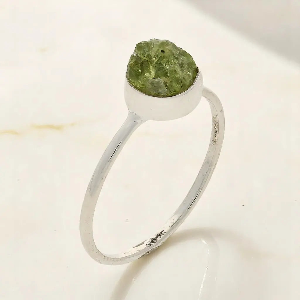 Buy your Rough Peridot Sterling Silver Ring - Green Muse online now or in store at Forever Gems in Franschhoek, South Africa
