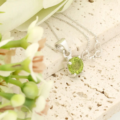Get your Round Peridot Sterling Silver Necklace online now or in store at Forever Gems in Franschhoek, South Africa