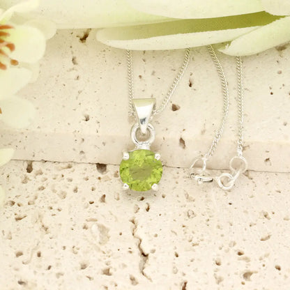Get your Round Peridot Sterling Silver Necklace online now or in store at Forever Gems in Franschhoek, South Africa