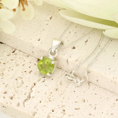Get your Round Peridot Sterling Silver Necklace online now or in store at Forever Gems in Franschhoek, South Africa