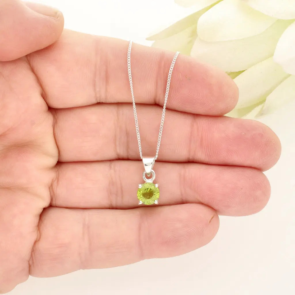 Get your Round Peridot Sterling Silver Necklace online now or in store at Forever Gems in Franschhoek, South Africa