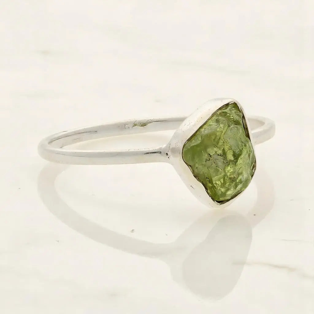 Buy your Rough Peridot Sterling Silver Ring - Green Muse online now or in store at Forever Gems in Franschhoek, South Africa