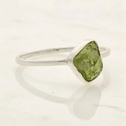 Buy your Rough Peridot Sterling Silver Ring - Green Muse online now or in store at Forever Gems in Franschhoek, South Africa