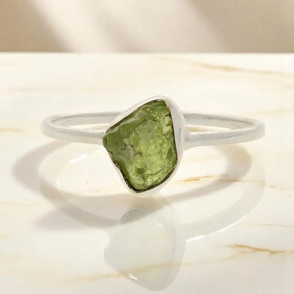 Buy your Rough Peridot Sterling Silver Ring - Green Muse online now or in store at Forever Gems in Franschhoek, South Africa