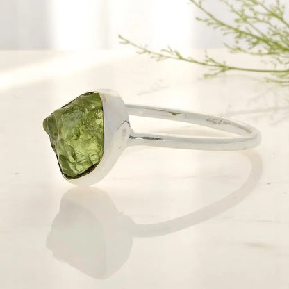 Buy your Rough Peridot Sterling Silver Ring - Green Muse online now or in store at Forever Gems in Franschhoek, South Africa
