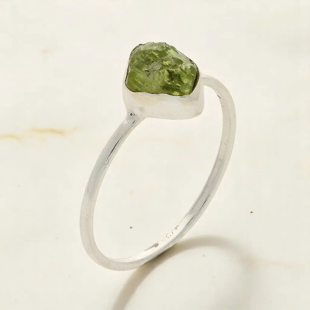 Buy your Rough Peridot Sterling Silver Ring - Green Muse online now or in store at Forever Gems in Franschhoek, South Africa