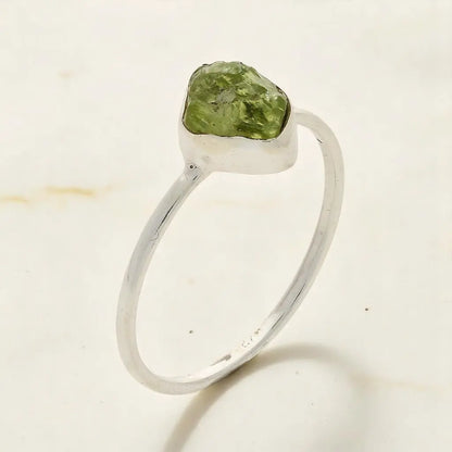 Buy your Rough Peridot Sterling Silver Ring - Green Muse online now or in store at Forever Gems in Franschhoek, South Africa
