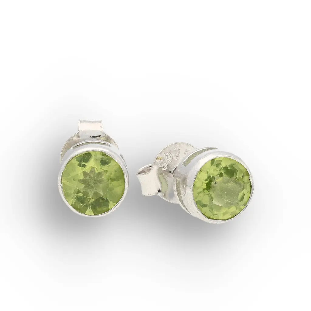 Get your Round Natural Peridot Stud Earrings in Sterling Silver online now or in store at Forever Gems in Franschhoek, South Africa