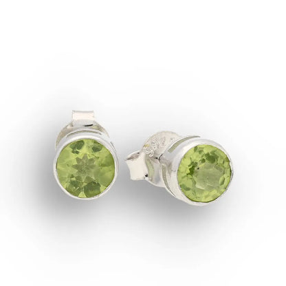 Get your Round Natural Peridot Stud Earrings in Sterling Silver online now or in store at Forever Gems in Franschhoek, South Africa