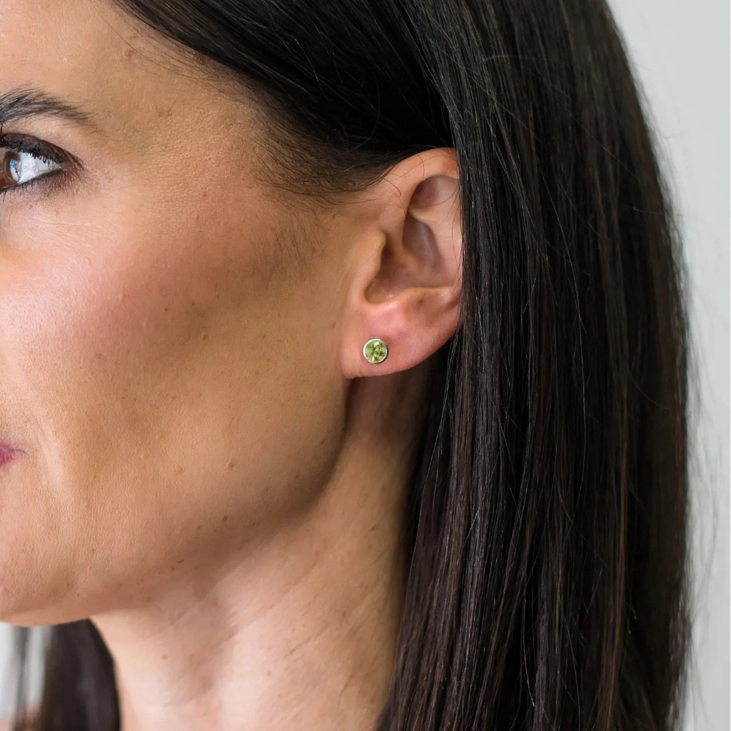 Get your Round Natural Peridot Stud Earrings in Sterling Silver online now or in store at Forever Gems in Franschhoek, South Africa