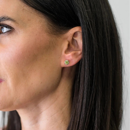 Get your Round Natural Peridot Stud Earrings in Sterling Silver online now or in store at Forever Gems in Franschhoek, South Africa