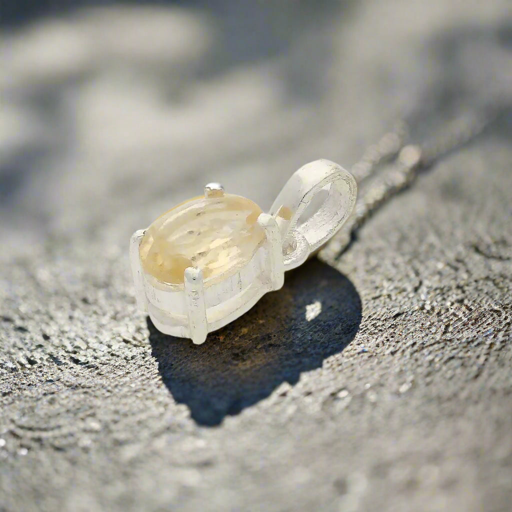 Get your Citrine "Golden Sunrise" Sterling Silver Pendant - Sunshine in Sterling online now or in store at Forever Gems in Franschhoek, South Africa