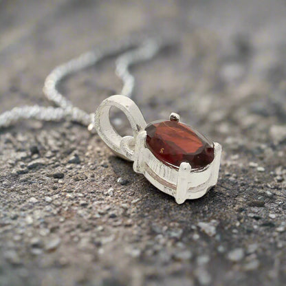 Get your Garnet "Firelight Romance" Sterling Silver Pendant - Passion's Perfect Flame online now or in store at Forever Gems in Franschhoek, South Africa