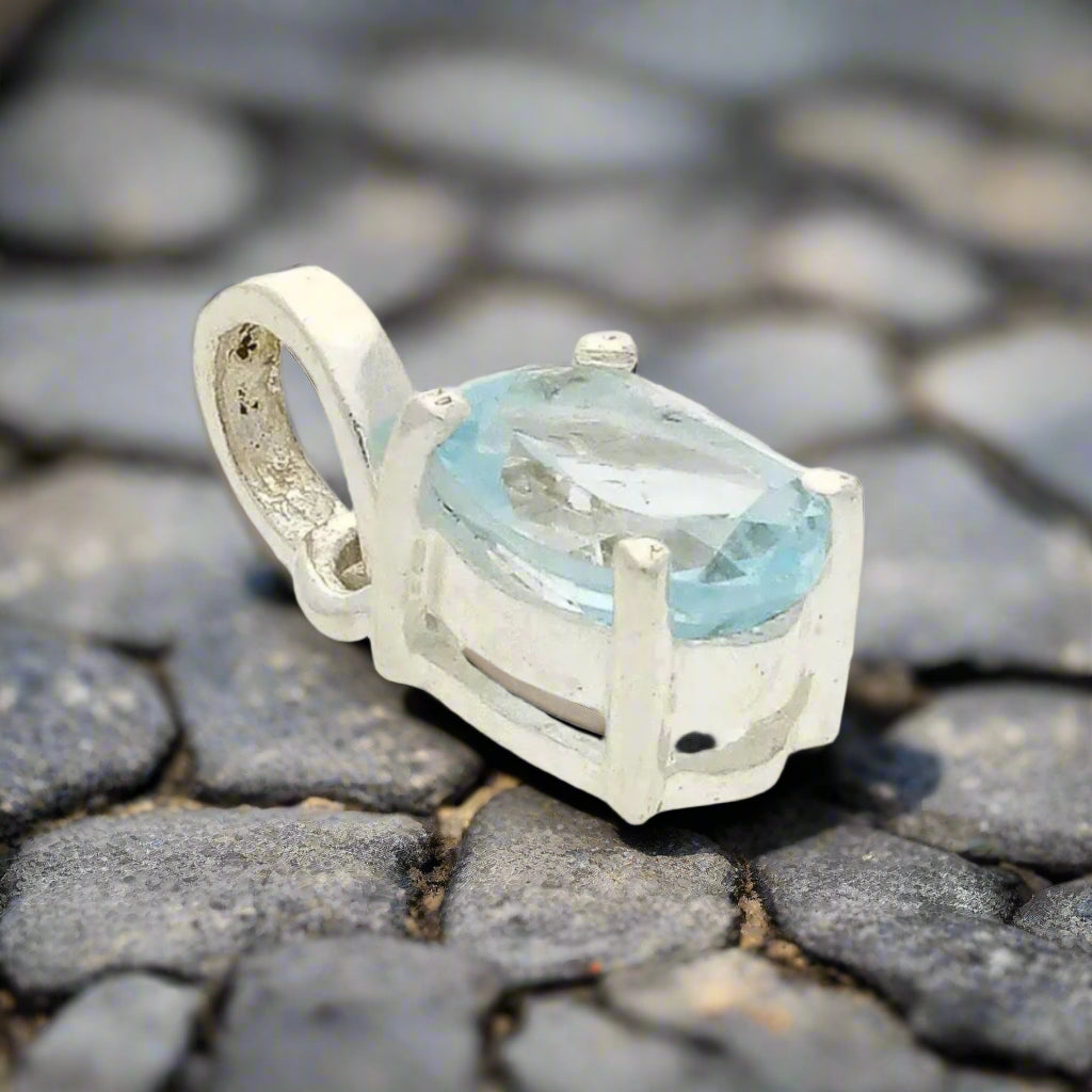 Get your Blue Topaz "Ocean Dreams" Sterling Silver Pendant - Dive into Serenity online now or in store at Forever Gems in Franschhoek, South Africa