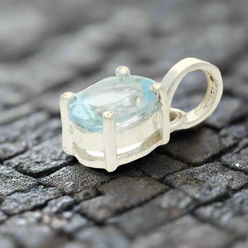 Get your Blue Topaz "Ocean Dreams" Sterling Silver Pendant - Dive into Serenity online now or in store at Forever Gems in Franschhoek, South Africa