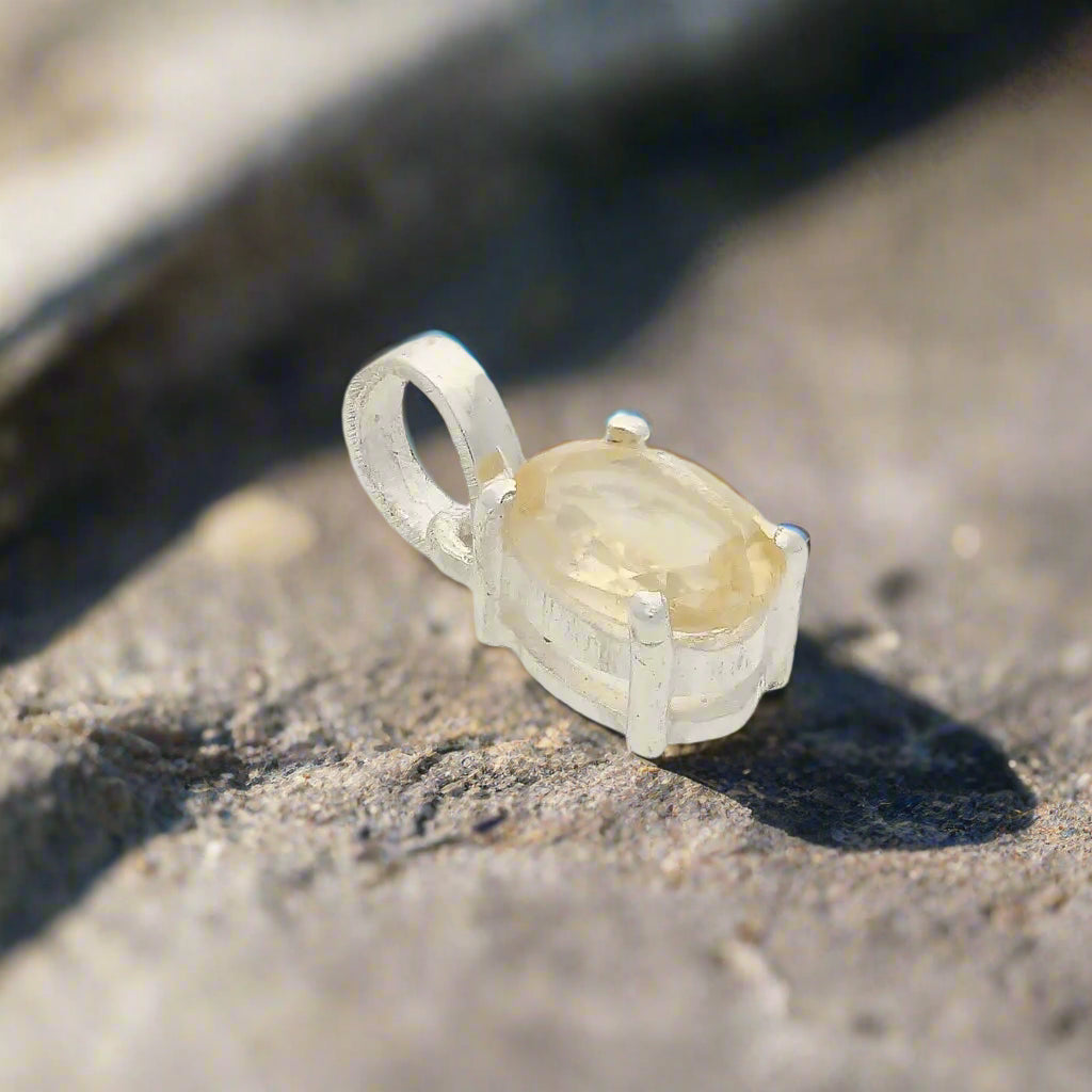 Get your Citrine "Golden Sunrise" Sterling Silver Pendant - Sunshine in Sterling online now or in store at Forever Gems in Franschhoek, South Africa