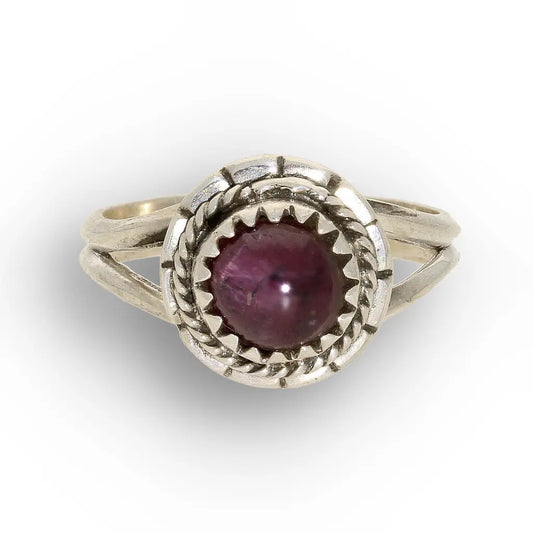 Natural Star Ruby Cabochon Sterling Silver Ring