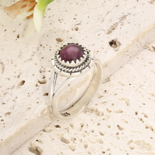 Sterling Silver Natural Star Ruby Ring