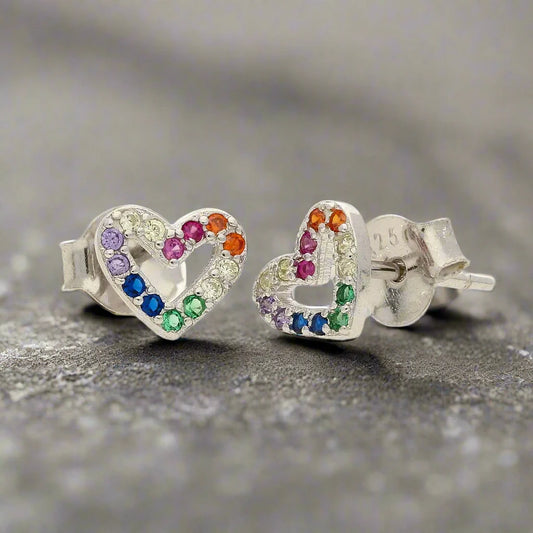 Buy your Tiny Heart, Big Sparkle – Rainbow Love Studs online now or in store at Forever Gems in Franschhoek, South Africa